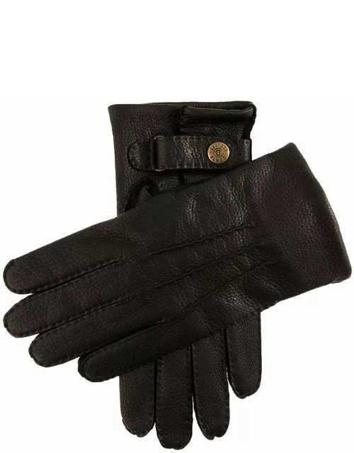 Dents Men's Handsewn Cashmere Lined Deerskin Leather Gloves In Black