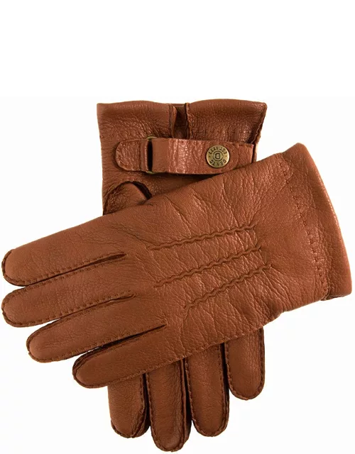 Dents Men's Handsewn Cashmere Lined Deerskin Leather Gloves In Havana