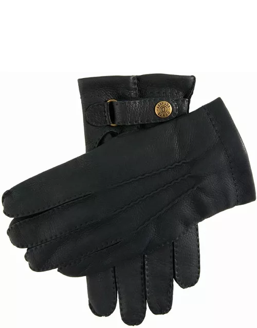 Dents Men's Handsewn Cashmere Lined Deerskin Leather Gloves In Navy