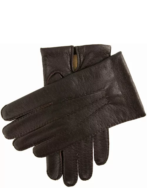 Dents Men's Imitation Peccary Leather Gloves In Brown