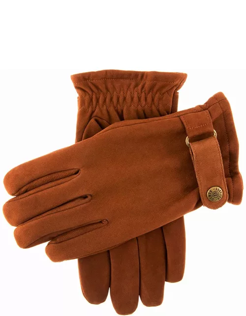 Dents Men's Fleece Lined Nubuck Leather Gloves In Cognac