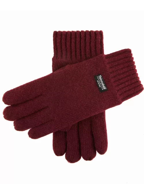 Dents Men's Thinsulate Lined Knitted Gloves In Burgundy