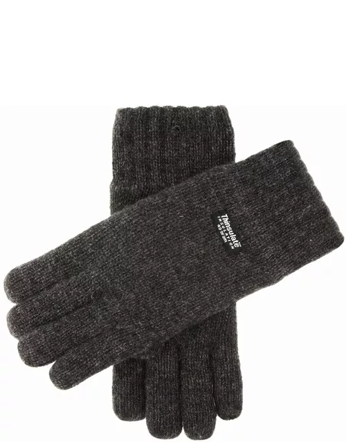 Dents Men's Thinsulate Lined Knitted Gloves In Charcoa