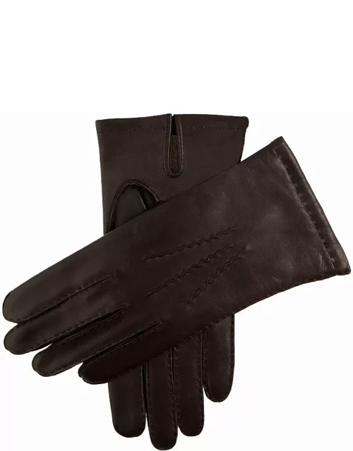 Dents Men's Handsewn Cashmere Lined Shorter Finger Leather Gloves In Brown