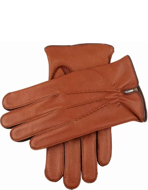 Dents Men's Cashmere Lined Deerskin Leather Gloves In Havana/bark