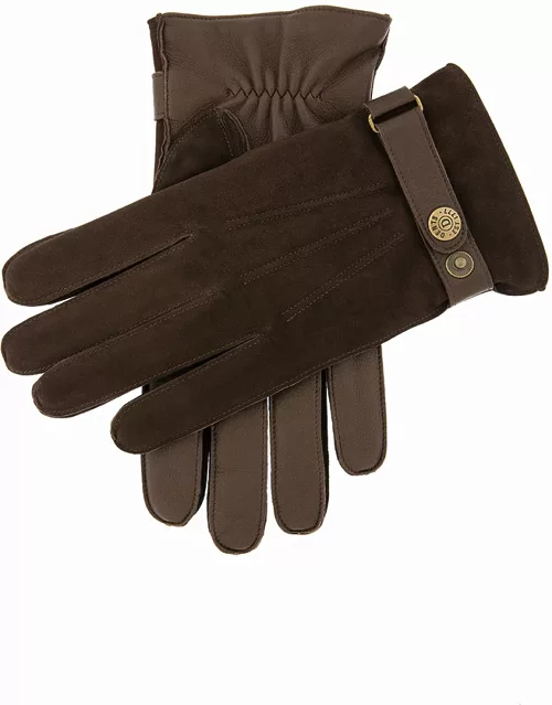 Dents Men's Wool Lined Nubuck & Leather Gloves In Brown