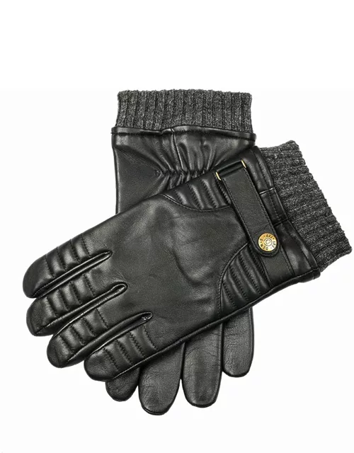 Dents Men'S Touchscreen Leather Gloves With Stitch Detail In Black