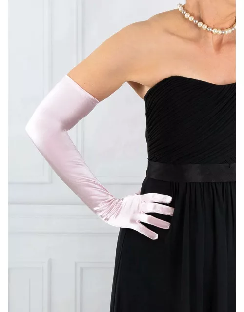 Dents Women's Long Satin Evening Gloves In Pink