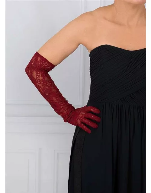 Dents Women's Long Lace Evening Gloves In Claret