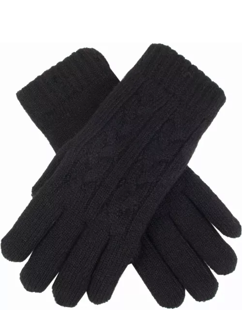 Dents Women's Cable Knit Gloves In Black