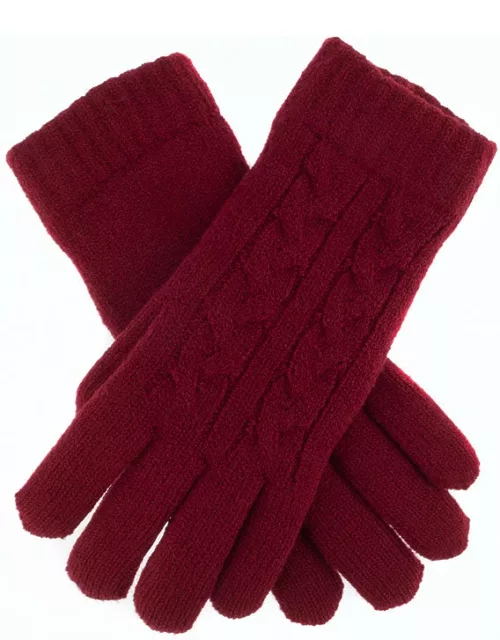 Dents Women's Cable Knit Gloves In Claret