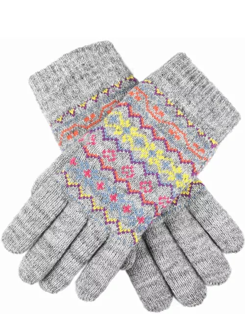 Dents Women'S Multicolour Fair Isle Knitted Gloves In Dove Grey