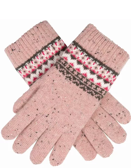 Dents Women'S Fair Isle Wool Blend Knitted Gloves In Rose Pink