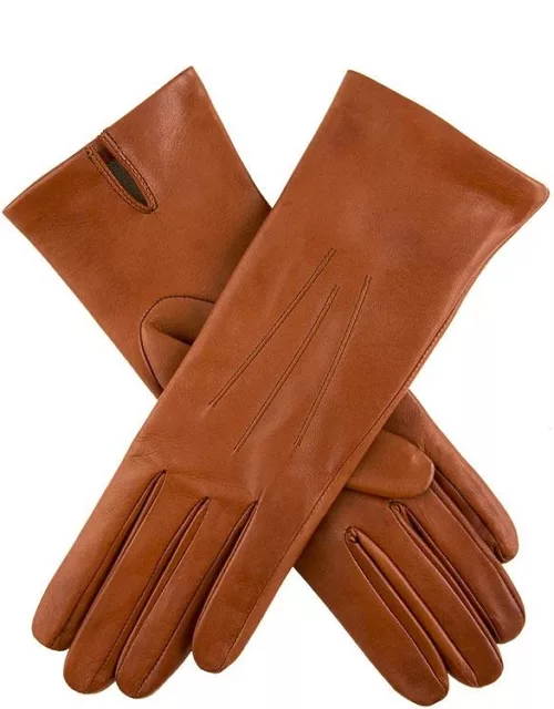 Dents Women's Silk Lined Leather Gloves In Cognac