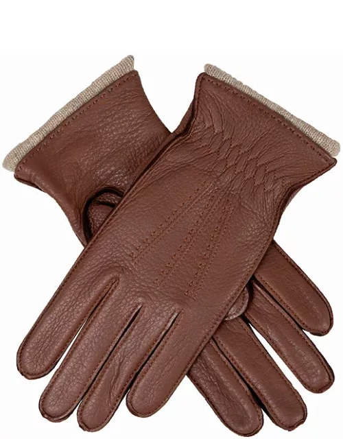 Dents Women'S Cashmere-Lined Deerskin Leather Gloves In Walnut