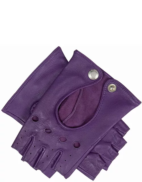 Dents Women'S Leather Fingerless Keyhole Driving Gloves In Amethyst