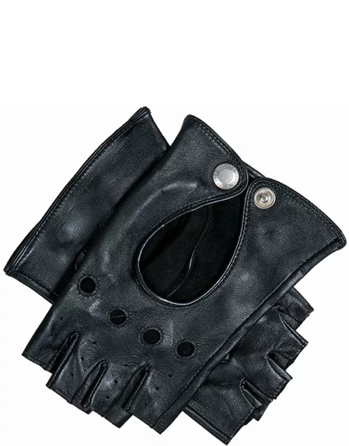 Dents Women'S Leather Fingerless Keyhole Driving Gloves In Black