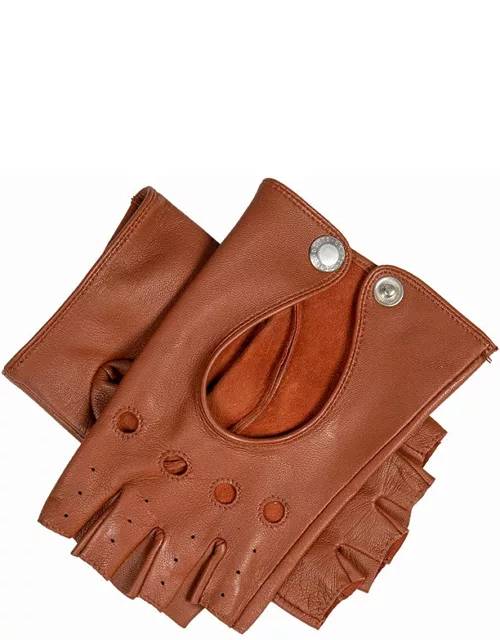Dents Women'S Leather Fingerless Keyhole Driving Gloves In Cognac