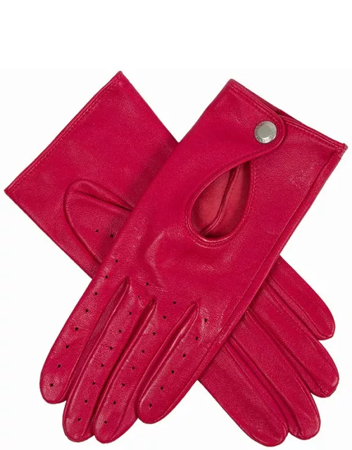 Dents Women's Leather Driving Gloves In Fuchsia
