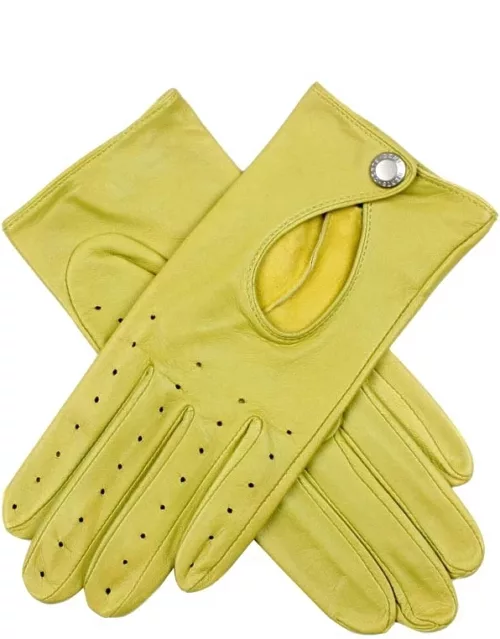 Dents Women's Leather Driving Gloves In Lime