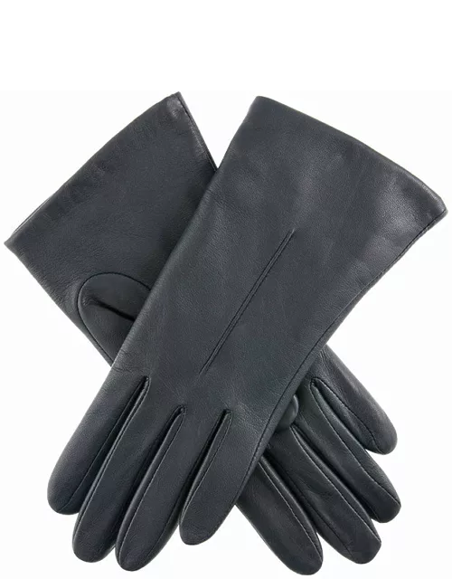 Dents Women's Single Point Fleece Lined Leather Gloves In Navy