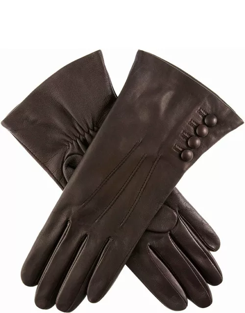 Dents Women's Silk Lined Touchscreen Leather Gloves In Mocca