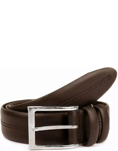 Dents Men's Double Keeper Leather Belt With Stitch Detail In Brown