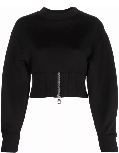 Sweatshirt with black cocoon sleeve