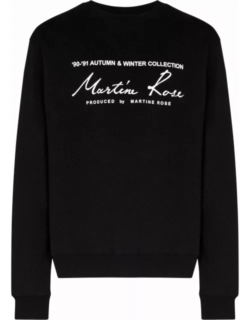 Black logo-print cotton sweatshirt