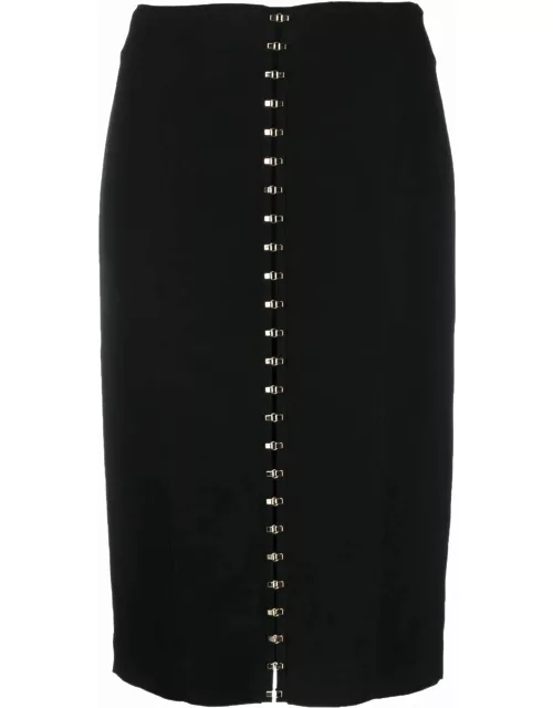 Black fitted skirt with eyelet
