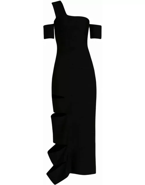 Black midi dress with cut-out detail