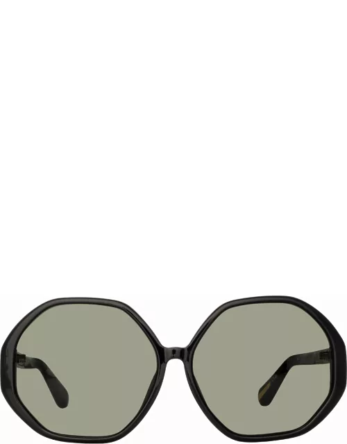 Paloma Hexagon Sunglasses in Black