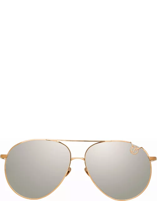 Joni Aviator Sunglasses in Rose Gold and Platinum Lense