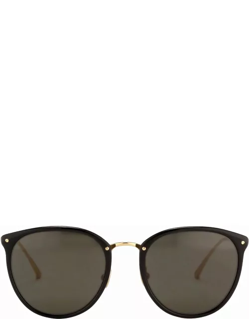 The Calthorpe Men's Oval Sunglasses in Black Frame(C86)
