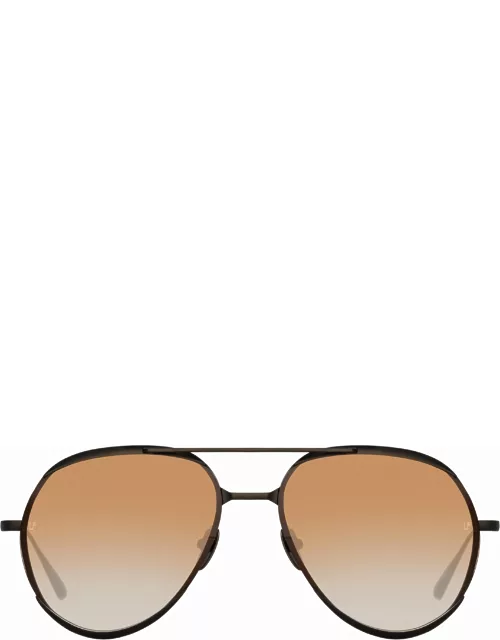 Matisse Aviator Sunglasses in Matt Nickel and Came