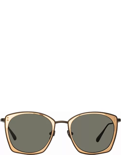 Milo Square Sunglasses in Nickel and Rose Gold