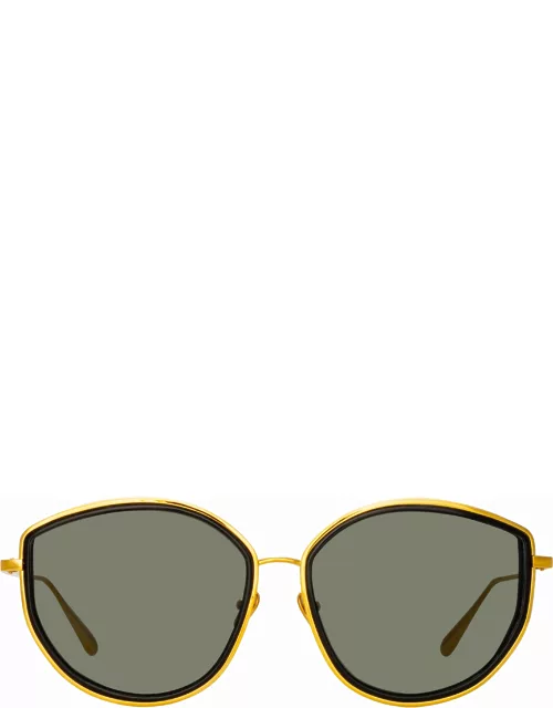 Samara Cat Eye Sunglasses in Yellow Gold
