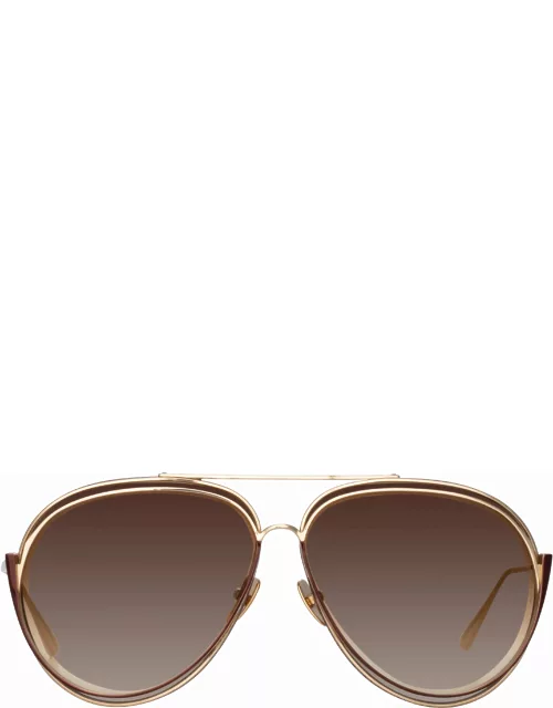 Francisco Aviator Sunglasses in Light Gold