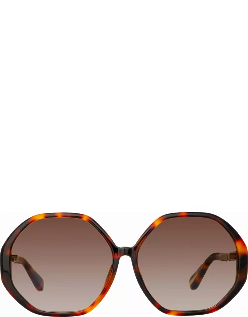 Paloma Hexagon Sunglasses in Tortoiseshel