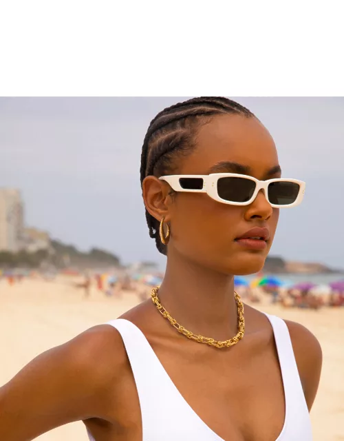 Talita Rectangular Sunglasses in White