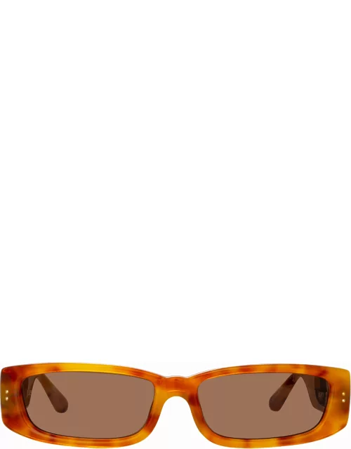 Talita Rectangular Sunglasses in Saffron Tortoiseshel