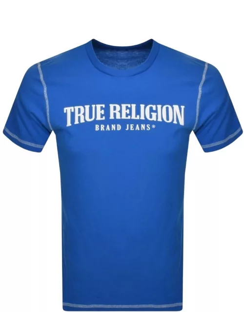 True Religion Flatlock Arch T Shirt Blue
