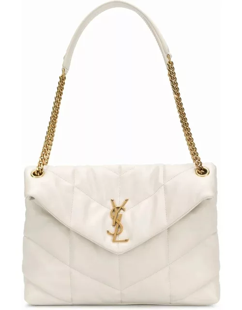 White Loulou puffer quilted shoulder bag