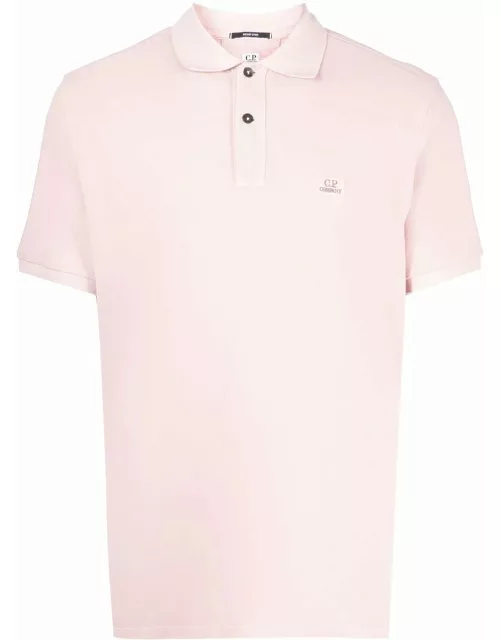 Pink polo shirt with embroidery