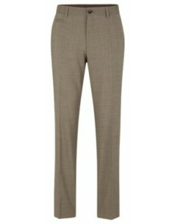 Wool-blend trousers with micro pattern- Light Beige Men's Be Your Own BOS