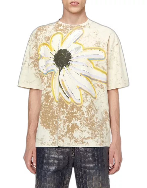 Men's T-Wash-H3 Flower Print T-Shirt