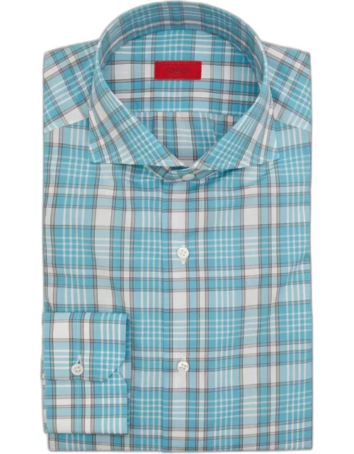 Men's Cotton Plaid Dress Shirt
