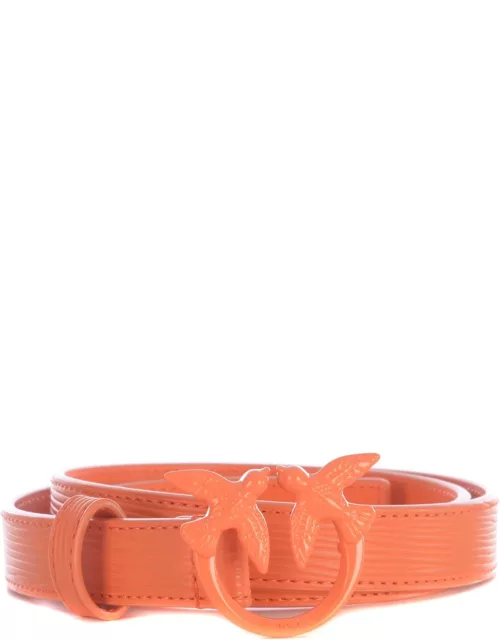 Pinko Leather Belt With Love Birds Buckle