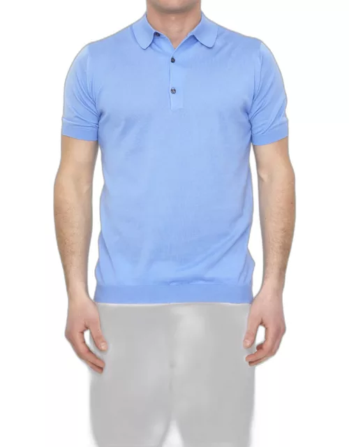 John Smedley Light-blue Cotton Polo Shirt