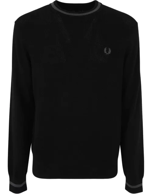 Fred Perry Fp Textured Front Crewneck Jumper